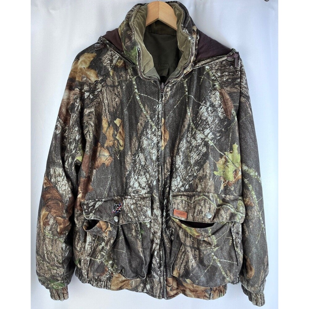 WOOLRICH Size Large Mens Reversible Realtree Camo Thermore Bomber Jacket